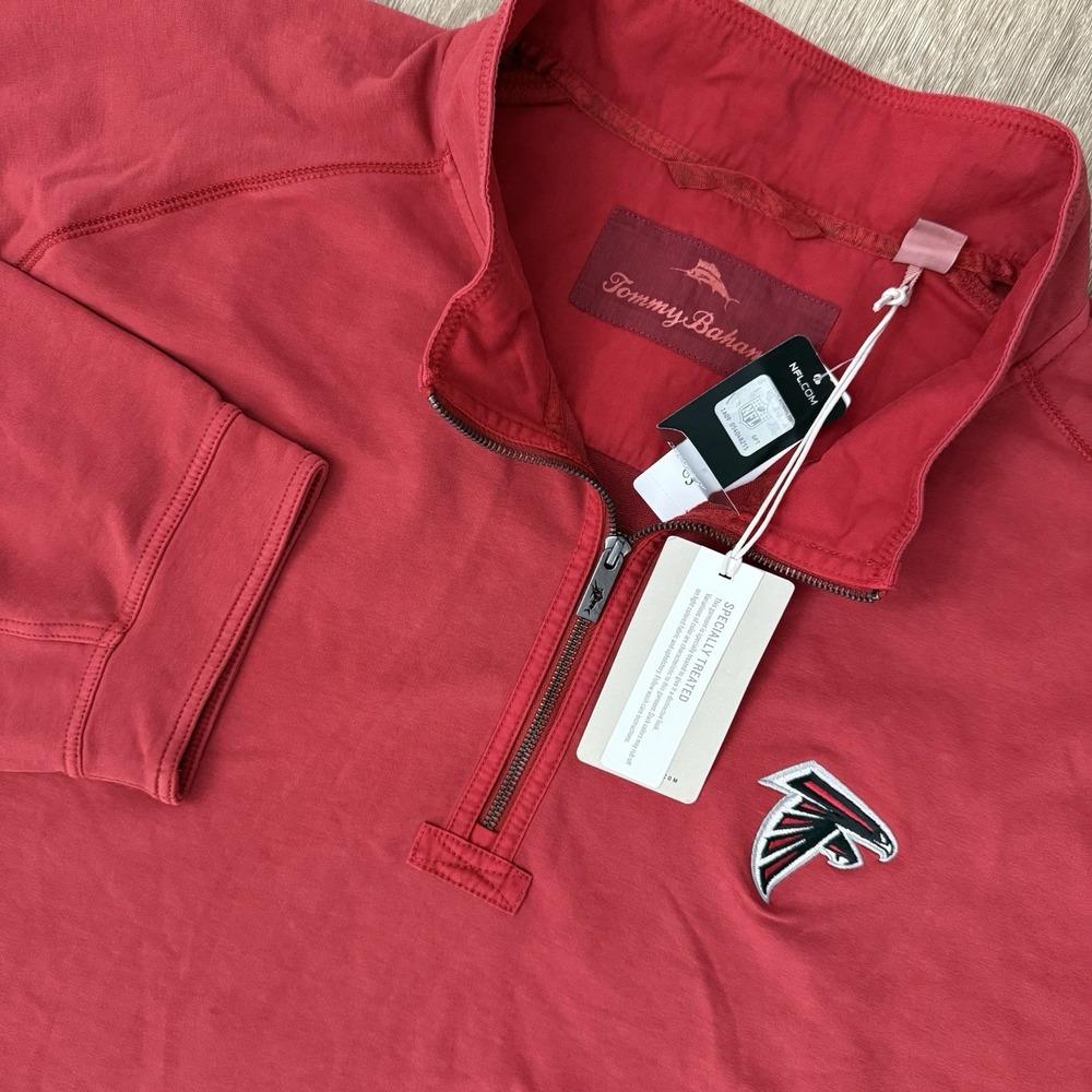 NEW Tommy Bahama Atlanta Falcons Half Zip IslandZone Sweatshirt Men's 5XB Red